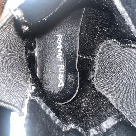 White Croc Embossed Chelsea Boots Chunky Platform Ankle Booties Size 7 - Picture 12 of 13